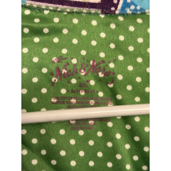 Nick & Nora Turquoise Owls Flannel Nightgown Sz XXL - Picture 4 of 5